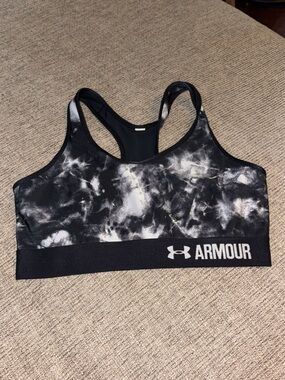 Under Armour Black & White Tie-Dye Racerback Sports Bra